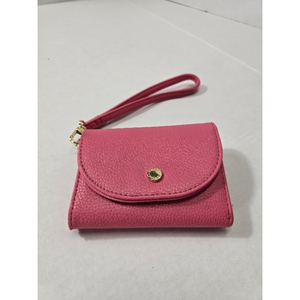 Steve Madden Wristlet‎ Wallet Women OS Pink Excellent Pebbled Gold Hardware